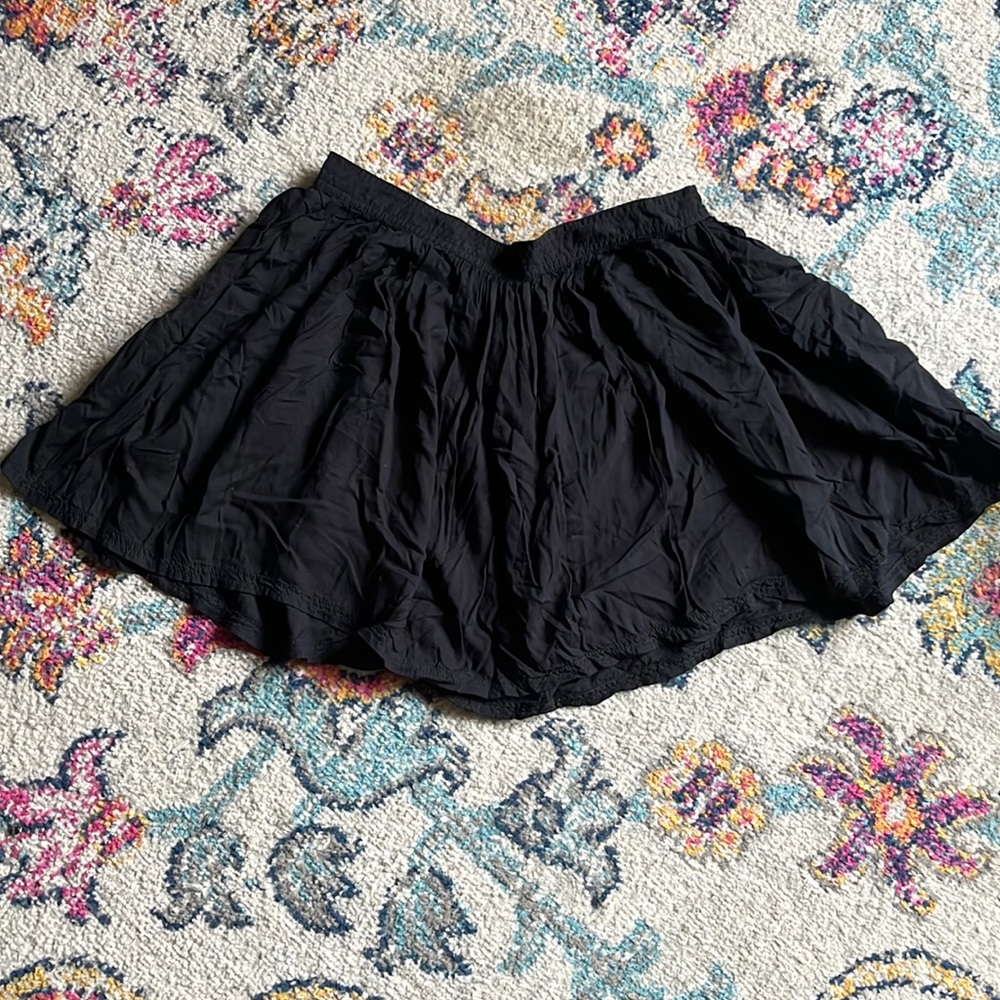 American Eagle Black Cotton Skater Skirt